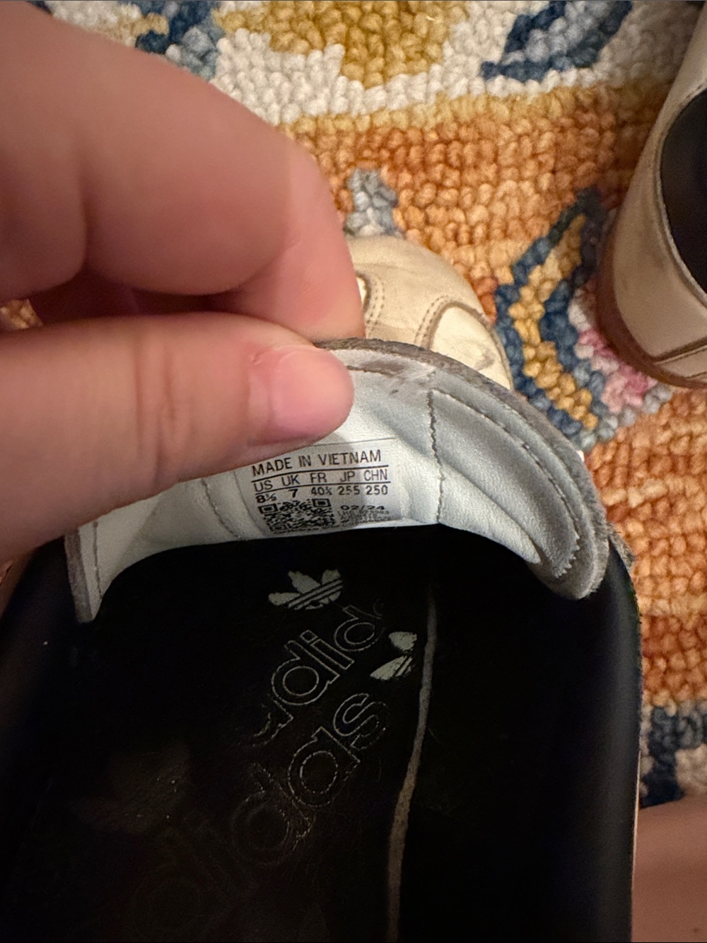 GUC Adidas navy and cream samples SZ 8.5 - Picture 3 of 3